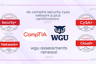 do comptia security cysa network a plus certifications wgu assessments renewal