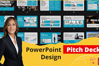 design professional pitch deck for business or startup