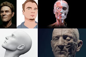 do 3d head model, 3d head, 3d head bust, 3d head sculpt, redesign 3d head