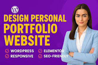 design personal portfolio website, wordpress portfolio with elementor