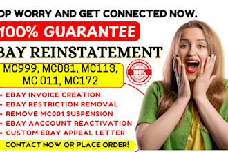 reinstate suspended ebay mc999, ebay mc113, mc011, bbe suspension appeal letter