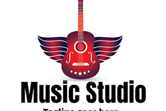 create professional high quality guitar logo for 12 hour