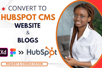 convert figma or xd to hubspot custom blogs website layout or landing pages