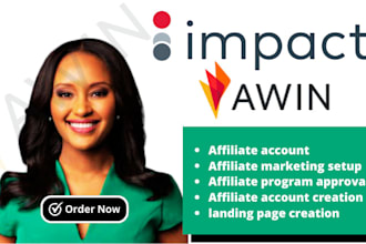 setup and create your awin affiliate account or impact radius account