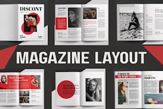 design professional magazine covers and layouts for print or digital use