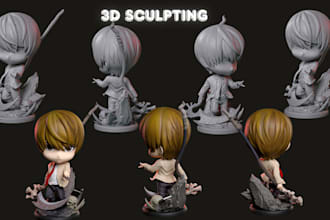 design and sculpt high quality 3d model for your favorite character for 3d print