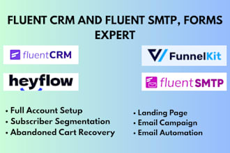 setup expert fluent CRM smtp community, fluentcrm booking form funnelkit heyflow