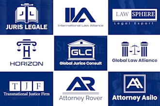 design attorney legal notary justice advocate consultancy business law firm logo