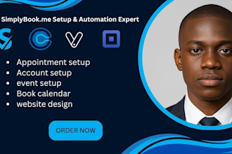 set up your booking system on acuity, calendly, simplybook,