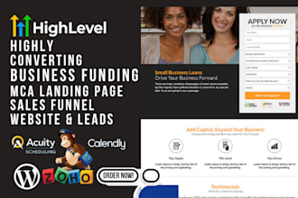 design converting business funding leads landing page mca leads sales funnel