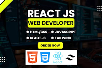 develop html website design, react front end, react website, website prog