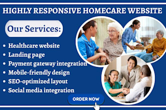 design a custom website for home care senior or nursing services