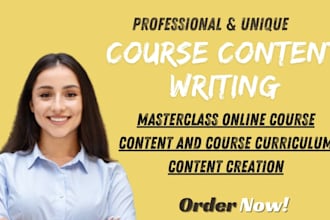 create masterclass online course content and course curriculum content creation