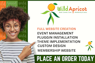 build a wild apricot website, membership website and event management website