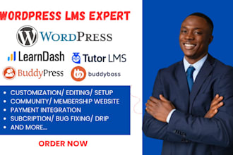 build wordpress lms website with learndash buddyboss masterstudy tutor lms pro