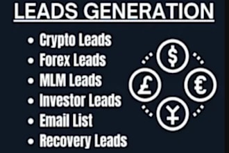 provide hot crypto leads, forex leads, crypto emails, investor leads, mlm leads