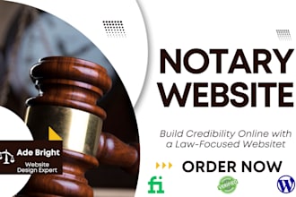 design notary website, lawyer, legal, attorney or law firm website