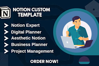 be your notion expert to design customized aesthetic digital business planners