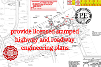 prepare stamped civil plans for highway and road projects