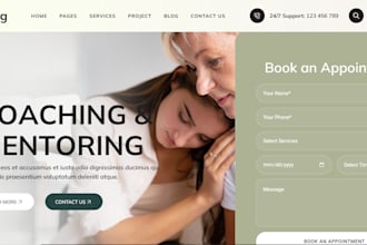 design life coaching website, consultant website, therapy online coaching