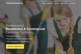wordpress commercial cleaning website, residential cleaning website, house clean