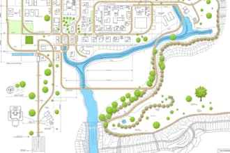 design storm water drainage plan and pipe network with plan and profile