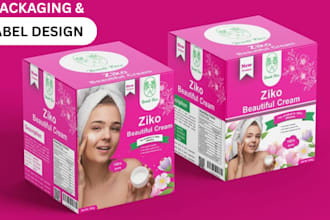 do brand product packaging box design, amazon package, label, pouch