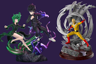sculpt 3d anime figure statues diorama manga model anime toys for 3d printing