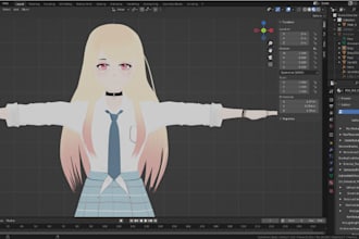 edit, fix, create custom clothes for vroid model, 3d rigging, blendshape, arkit
