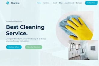 build cleaning service website residential cleaning commercial cleaning website