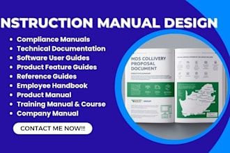 create user manual, illustration manual, employee handbook, product manual