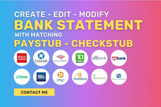do check stub match on bank statement editable format fast