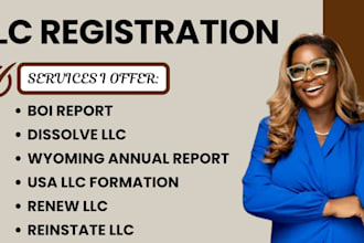 register your US llc or corporation in wyoming, delaware, file annual report