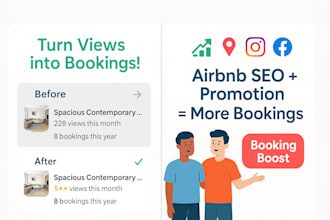 increase airbnb booking, airbnb marketing airbnb promotion vrbo listing SEO
