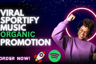 professional sportify music, album, artist organic promotion