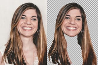 make 15 cutouts of images of the head part in a short time