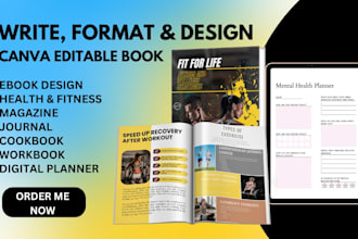 format canva ebook design digital planner, kdp journal, lead magnet, workbook