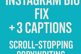 rewrite your instagram bio and create 3 scrollstopping captions