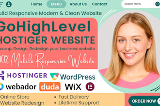 design hostinger wordpress website wix webador duda elementor website redesign
