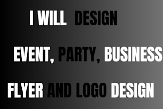 design event party business flyer and logo