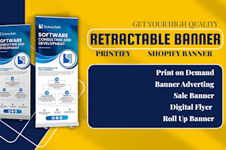 create a church retractable banner, shopify banner, sale banner, printify