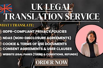 professionally translate gdpr policies, ndas, and legal terms to english