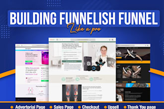 clone funnelish product page, advertorial and checkout page