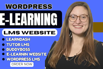 build wordpress lms website using buddyboss tutor lms and learndash