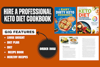 write amazing cookbook, food recipe, recipe book, vegan, keto diet and more