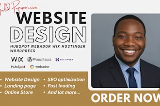 build modern wix hubspot webador hostinger wordpress website design landing page
