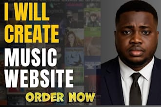 build a modern and responsive website for musicians, djs, bands, and studios