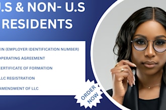 do llc registration, amend llc, ein number for US and non US resident in 24hours