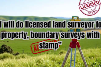 do lincense land surveyor for property, boundary surveys with stamp