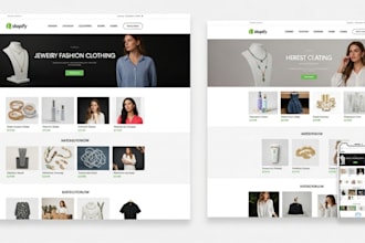 design shopify website, jewelry store, fashion website, clothing store, skincare